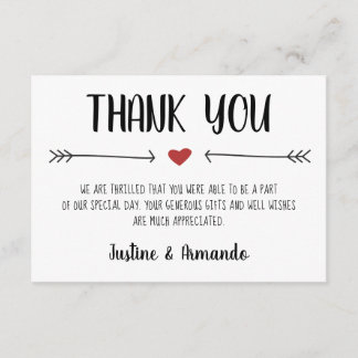 ROMANTIC THANK YOU CARD