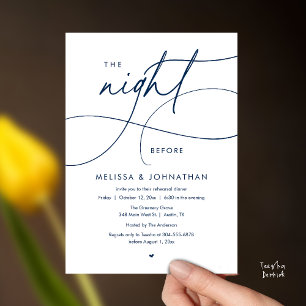 Romantic The Night Before Wedding Rehearsal Dinner Invitation