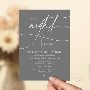 Romantic The Night Before Wedding Rehearsal Dinner Invitation