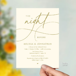 Romantic The Night Before Wedding Rehearsal Dinner Invitation