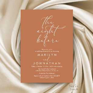 Romantic The Night Before Wedding Rehearsal Dinner Invitation
