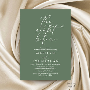 Romantic The Night Before Wedding Rehearsal Dinner Invitation