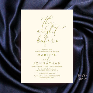Romantic The Night Before Wedding Rehearsal Dinner Invitation