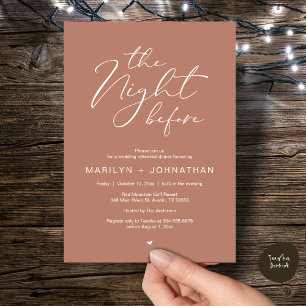 Romantic The Night Before Wedding Rehearsal Dinner Invitation