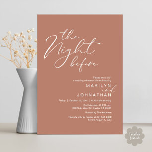Romantic The Night Before Wedding Rehearsal Dinner Invitation