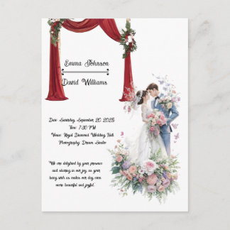 Romantic Theater Arch Wedding Invitation Card