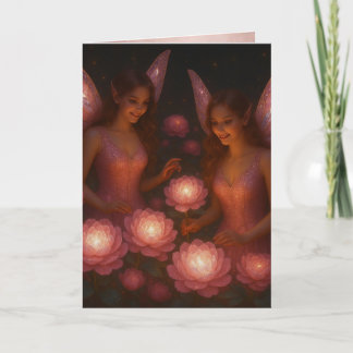 Romantic Thinking of You Love for Her Pink Lotus Card