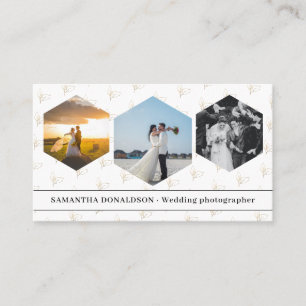 Romantic Three Photos Wedding Photography  Business Card