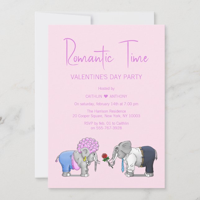 Romantic Time Valentines Day Party Invitation (Front)