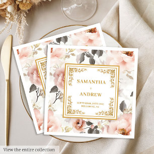 Romantic & Timeless blush floral wedding napkins