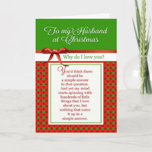 Romantic - To my Husband at Christmas Holiday Card