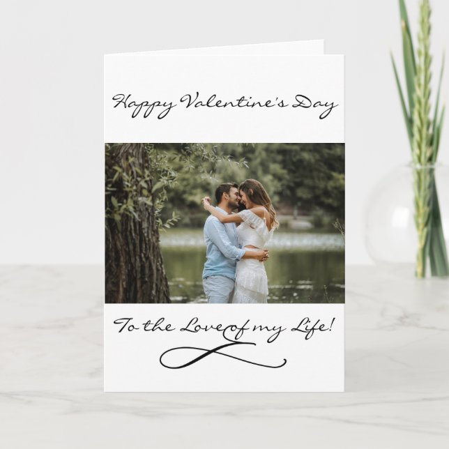 Romantic To The Love of My Life Script Text Folded Holiday Card (Front)