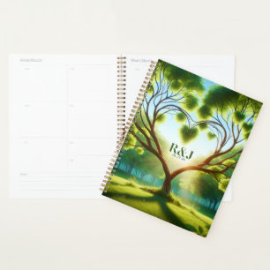 Romantic Tree Couple Monogram Planner