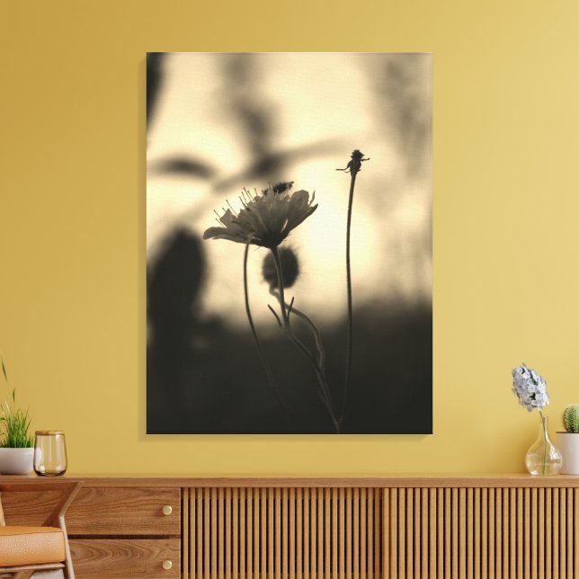 Romantic Trees & Flowers – Botanical Fantasy Boho Canvas Print (Insitu(LivingRoom))