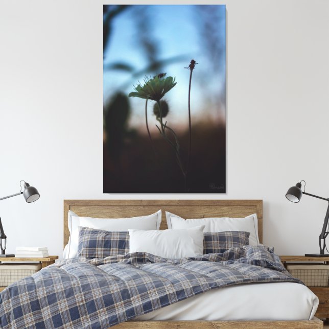 Romantic Trees & Flowers – Botanical Fantasy Boho Canvas Print (Insitu(Bedroom))