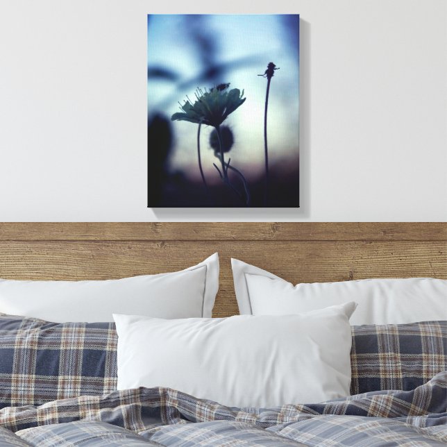 Romantic Trees & Flowers – Botanical Fantasy Boho Canvas Print (Insitu(Bedroom))