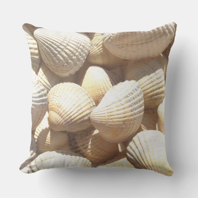 Romantic Tropical Beach Exotic Summer Sea Shells Cushion (Front)