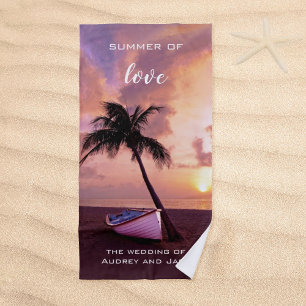 Romantic Tropical Beach Sunset Towel