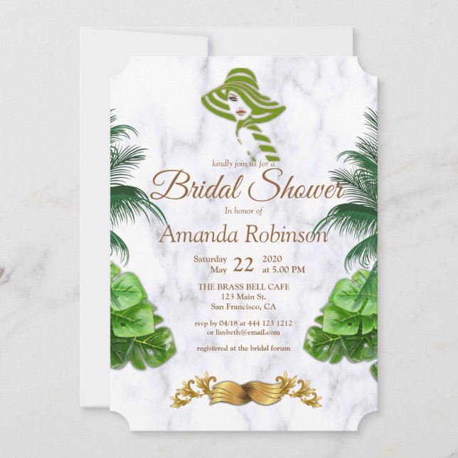 Romantic Tropical Bridal Shower Invitation (Front)