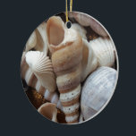 Romantic Tropical Exotic Sea Shells Beach Love Ceramic Tree Decoration<br><div class="desc">Romantic Tropical Exotic Sea Shells Beach Love</div>