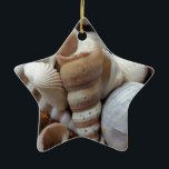 Romantic Tropical Exotic Sea Shells Beach Love Ceramic Tree Decoration<br><div class="desc">Romantic Tropical Exotic Sea Shells Beach Love</div>