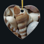 Romantic Tropical Exotic Sea Shells Beach Love Ceramic Tree Decoration<br><div class="desc">Romantic Tropical Exotic Sea Shells Beach Love</div>