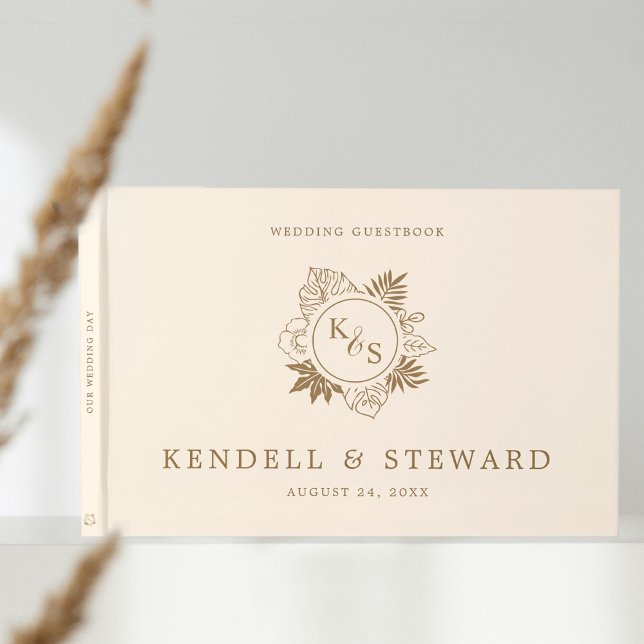 Romantic Tropical Greenery Wedding Guest Book (Creator Uploaded)