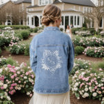 Romantic Tropical Greenery Wedding Logo Denim Jacket<br><div class="desc">Capture the essence of paradise and infuse your special day with the lush beauty of tropical greenery. Whether you're tying the knot in your hometown or saying "I do" against the backdrop of a faraway tropical paradise, our wedding collection seamlessly blend elegance and minimalism to set the tone for your...</div>