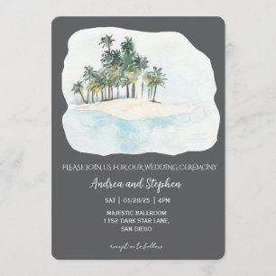 Romantic Tropical Island Wedding Invitation