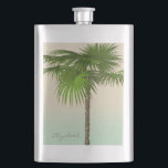 Romantic Tropical Palm Tree -Personalised Hip Flask<br><div class="desc">A stylish and cute design of palm tree.</div>