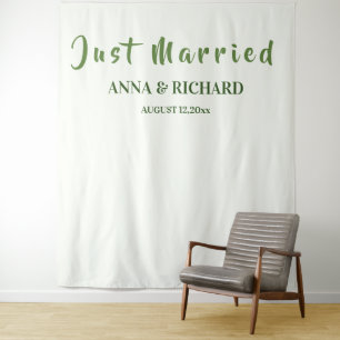 Romantic Tropical Wedding Backdrop Tapestry