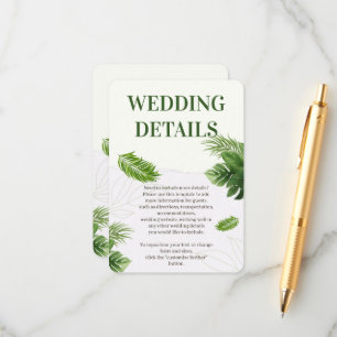 Romantic Tropical Wedding Enclosure Card