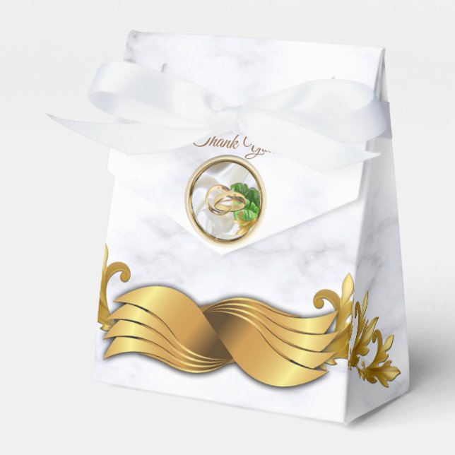 Romantic Tropical Wedding Favour Box (Front Side)