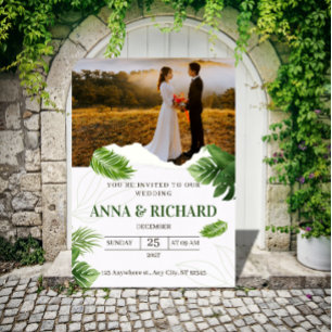 Romantic Tropical Wedding Invitation