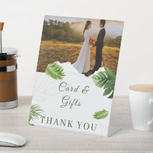 Romantic Tropical Wedding Invitation Pedestal Sign
