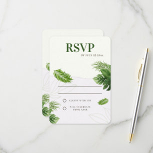 Romantic Tropical Wedding RSVP Card