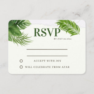 Romantic Tropical Wedding RSVP Card