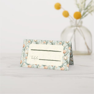 Romantic Tulip Floral Vineyard Wedding Place Card