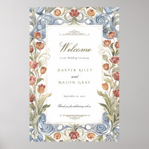 Romantic Tulips Wedding Welcome Sign