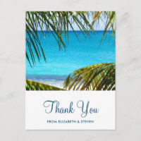 Romantic Turquoise Tropical Beach Wedding Thanks