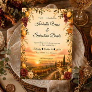 Romantic Tuscan Wedding Invitation