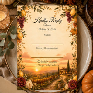 Romantic Tuscan Wedding RSVP Card