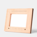 Romantic Two Hearts Newlywed Wedding Photo Etched Frames<br><div class="desc">Romantic Two Hearts Newlywed Wedding Photo Laser Etched Wood Frames. Bride and Groom's Names at top of frame. Five Years Down and Forever to Go at the bottom with two hearts on either side. Perfect for a 5th Wedding Anniversary Gift, according to tradition wood symbolises the depth and strength that...</div>
