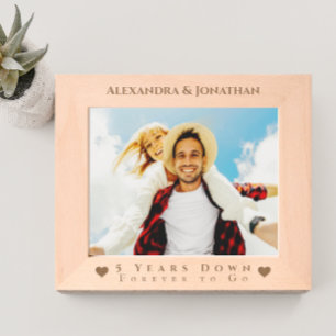 Romantic Two Hearts Newlywed Wedding Photo  Etched Frames