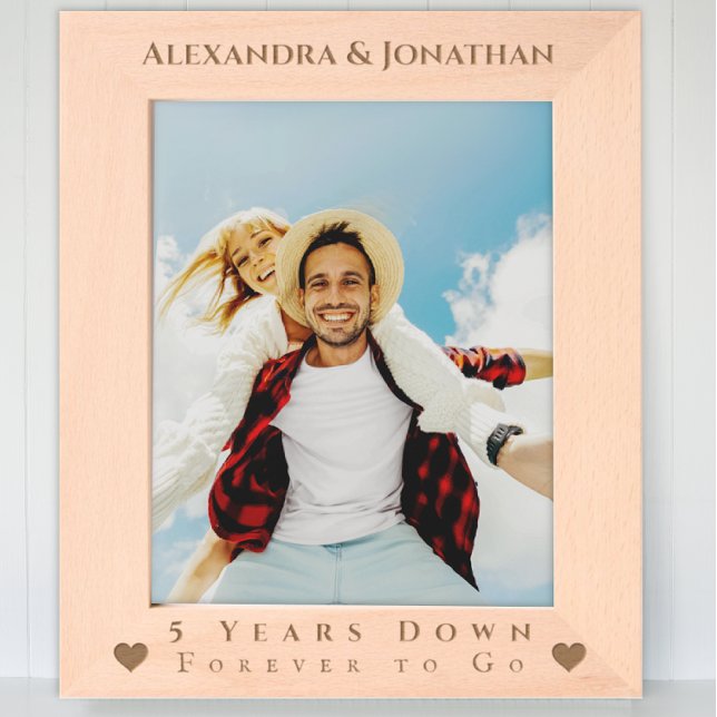 Romantic Two Hearts Newlywed Wedding Photo  Etched Frames (Creator Uploaded)