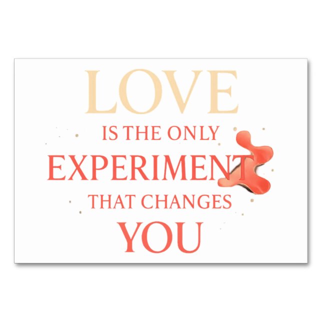 Romantic Typography Art Table Number (Front)