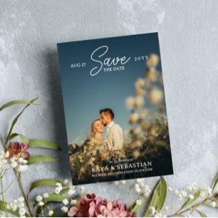 Romantic Typography QR Code Photo Save the Date