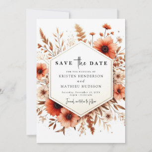Romantic Typography Terracotta Wedding Save The Date