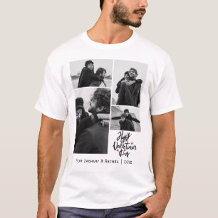 Romantic Typography Valentines day couple 4 photo T-Shirt