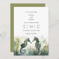 Romantic Underwater Seahorse Couple Beach Wedding 